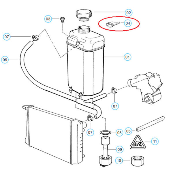 17111723580 - BMW E36 E39 E38 Z3 Coolant Expansion Tank Mounting Clip 17111723580 NEW GENUINE