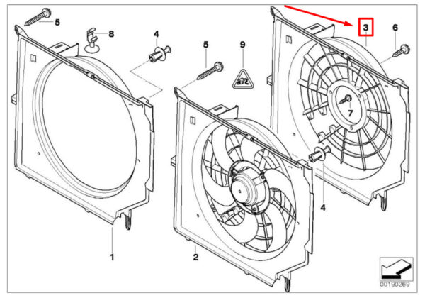 17117507604 - BMW 3 E46 Radiator Cooling Fan Shroud 17117507604 7507604 NEW GENUINE