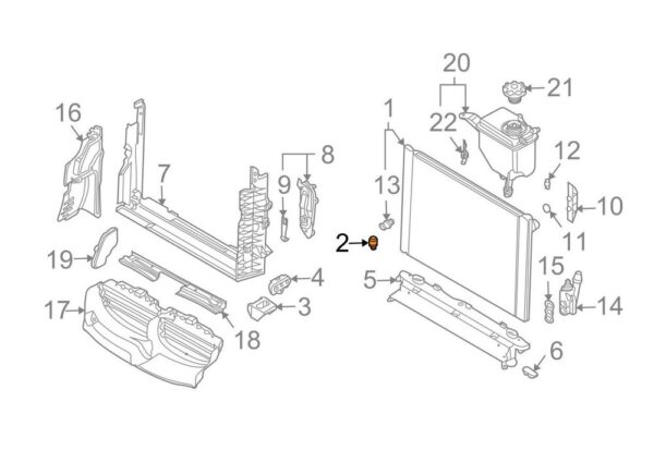 17117545864 - NEW BMW 5 E60 UPPER COOLER MOUNT 17117545864 7545864 520D ORIGINAL