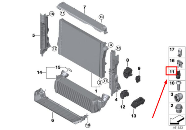 17117558350 - NEW BMW X5 F15, F85 REFRIGERATOR PUSH ADAPTER 7558350 17117558350 ORIGINAL