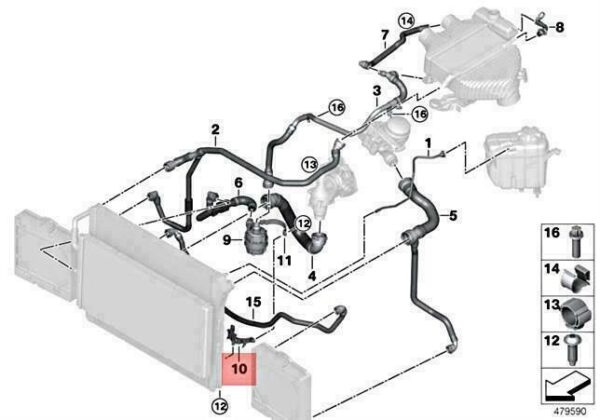 17117850616 - OEM BMW M3 M4 GTS F80 F82 F83 F87 HOLDER COOLANT PUMP ELECTRIC 17117850616 NEW