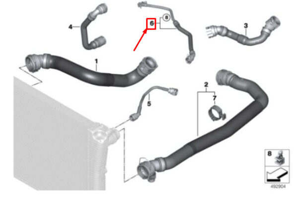 17125B3A997 - BMW 3 G20 Expansion Tank Hose 17125B3A997