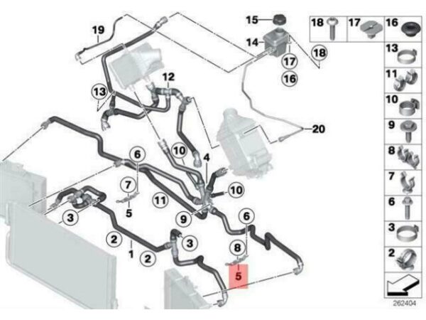 17127846202 - OEM BMW F06 F10 F12 F13 COOLANT HOSE BRACKET CLAMP 17127846202 GENUINE NEW