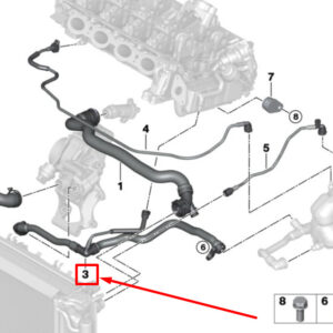 17128593799 - NEW MINI -LANDSMANN F60 EXPANSION TANK HOSE 17128593799 8593799 GENUINE