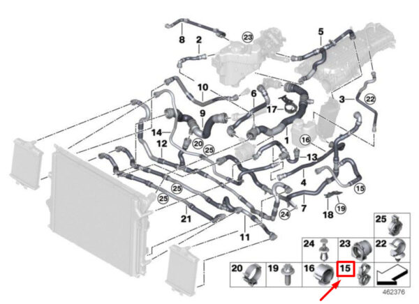 17128608773 - NEW BMW 3 F30, F80 DUAL CLIP 8608773 17128608773 ORIGINAL