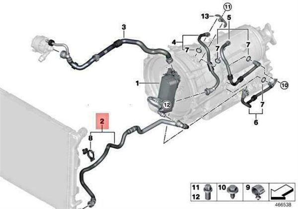 17128673992 - OEM BMW F30 330E SEDAN COOLANT FEED LINE 17128673992 NEW