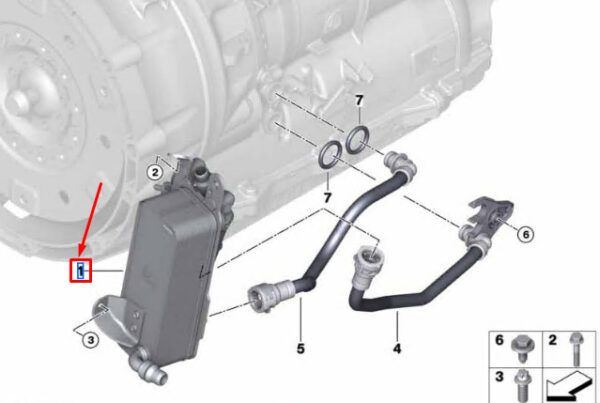 17218580419 - BMW 4 Convertible G23 Transmission Oil Cooler 17218580419 NEW GENUINE