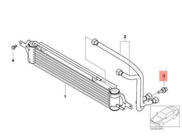 17221485987 - OEM BMW R50 R52 CABRIO COUPE OIL COOLER ADAPTER 17221485987 GENUINE NEW