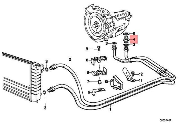 17221719373 - NEW BMW E30 320I 324TD 325E 325I CABRIO THREADED PIPE JOINT 17221719373 ORIGINAL