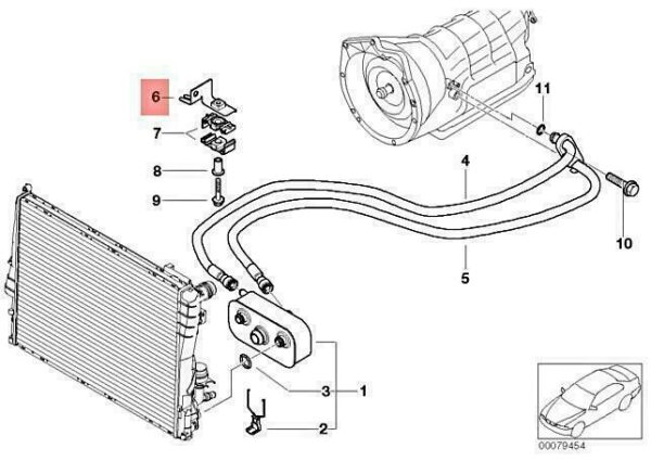 17227500268 - OEM BMW E46 E83 SEDAN SUV WAGON OIL COOLER PIPE BRACKET 17227500268 GENUINE