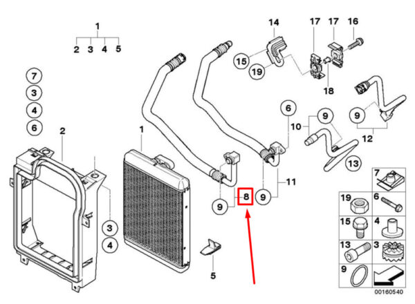 17227578660 - NEW BMW X5 E70 ENGINE OIL COOLER LINE 17227578660 7578660NE W ORIGINAL