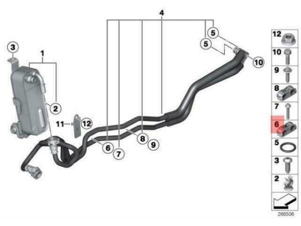 17227610261 - OEM BMW E70N TRANSMISSION OIL COOLER LINE TUBING SUPPORT 17227610261 GENUINE