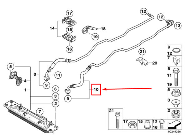 17227619208 - NEW BMW X6 F16, F86 OIL COOLING PIPE OUTLET 17227619208 7619208 ORIGINAL