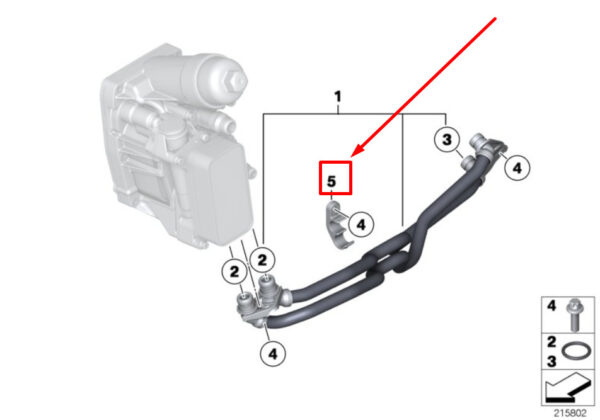 17227810321 - NEW BMW E84 E90 F30 TRANS OIL COOLER LINE MOUNT 17227810321 14-17 ORIGINAL
