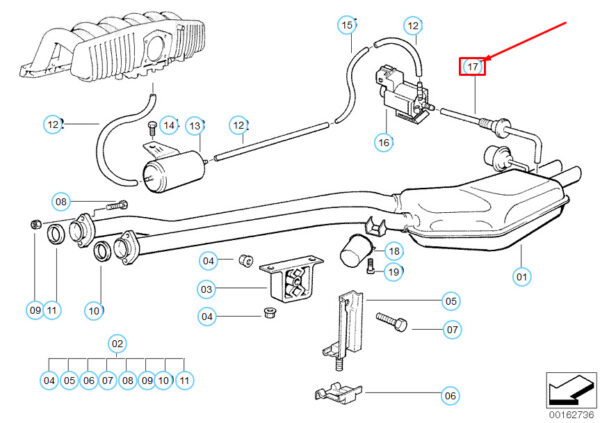 18101740277 - BMW 3 E36 VACUUM PIPE 18101740277 NEW GENUINE