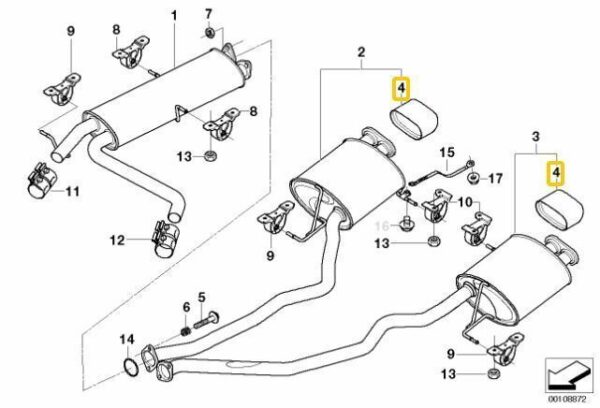 18107512709 - New Genuine BMW X5 Series E53 4.6is 4.8is 01-06 Tailpipe Tip Chrome 7512709 OEM