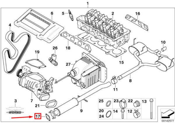 18111170941 - NEW OEM MINI COOPER R50 GASKET FOR EXHAUST PIPE 18111170941 GENUINE