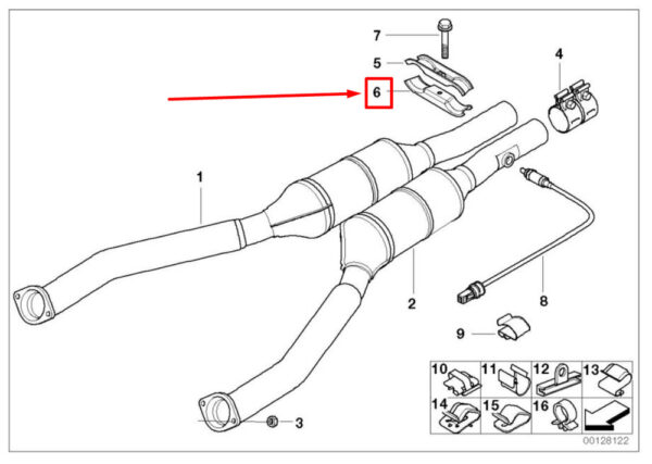 18201440068 - BMW 5 E39 Exhaust/Muffler Bracket 1440068 18201440068 NEW GENUINE