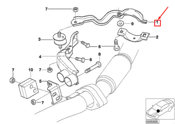 18202248941 - NEW BMW 7 E38 CATALYZER BRACKET 5 8 18202248941 2248941 ORIGINAL