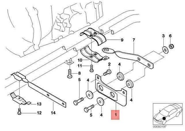 18207502523 - OEM BMW E46 325XI 330XI SEDAN WAGON BRACKET 18207502523 GENUINE NEW