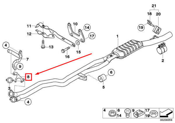 18207535230 - BMW 5 E60 flue gas connection plate holder 18207535230 7535230 NEW ORIGINAL