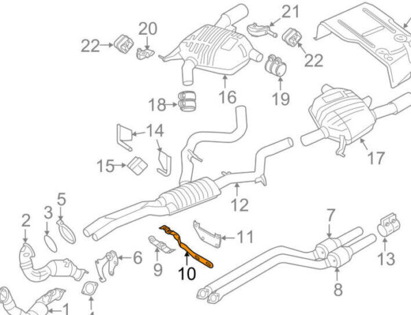 18207553604 - OEM BMW 3 E90 FRONT SILENCER PIPE HOSE BRACKET 18207553604 7553604 GENUINE