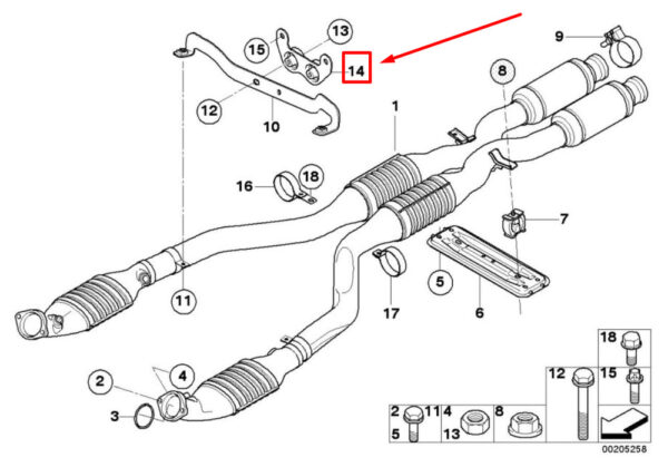 18207841052 - BMW 3 COUPE E92 CATALYTIC CONVERTER HOLDER 18207841052 7841052 NEW GENUINE