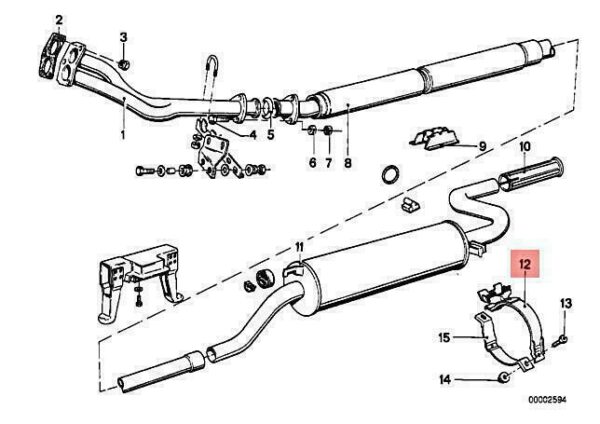 18211246031 - OEM BMW E12 518 520 520I SEDAN CLAMP 18211246031 GENUINE NEW