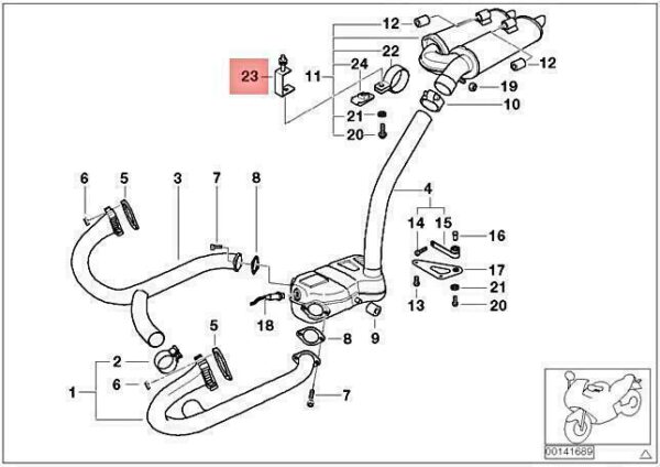 18217688814 - OEM BMW 259 0432 ASSEMBLY SET END SILENCER 18217688814 GENUINE NEW