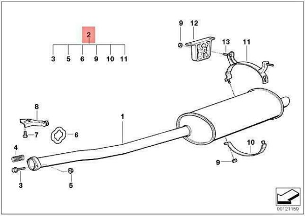 18219057001 - OEM BMW E36 316I SEDAN EXHAUST MOUNTING  18219057001 GENUINE NEW