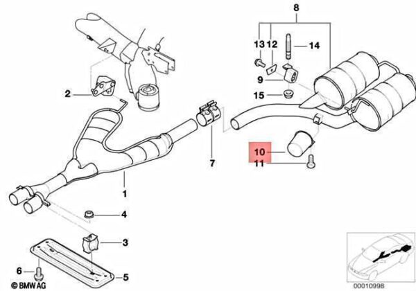 18301433181 - Vibration Shock Absorber BMW 5 E39 1995 2003 Original 18301433181