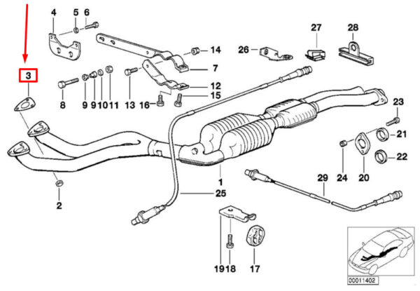 18301716888 - NEW BMW Z3 E31 E34 E36 E38 E39 E36 320I GASKET ASBESTOS FREE 18301716888