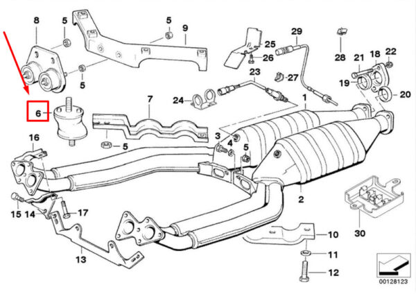 18301723518 - NEW BMW 7 E38 EXHAUST RUBBER 1723518 18301723518 ORIGINAL