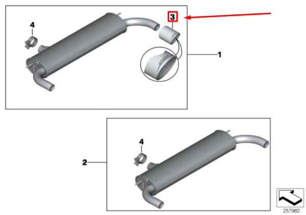 18302151408 - NEW OEM MINI COUPE R58 EXHAUST TAIL PIPE TIP JCW 18302151408 GENUINE