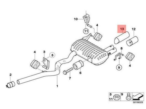18307604563 - OEM BMW E90N E91N ESTATE SALOON EXHAUST TAILPIPE TRIM 18307604563 GENUINE NEW