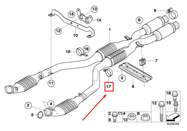 18307841714 - BMW 3 E90 left exhaust clamp 18307841714 7841714 NEW ORIGINAL
