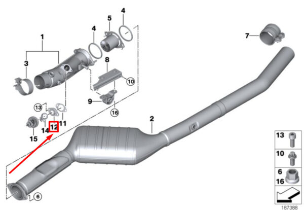 18308507550 - NEW BMW X5 E70 SCR DOSING UNIT SEALING 8507550 18308507550 ORIGINAL