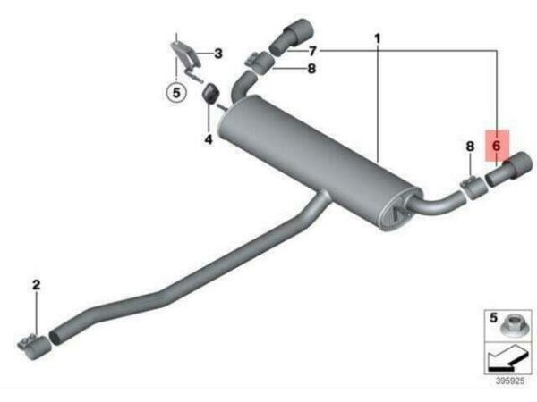 18309806429 - OEM BMW R60 R61 COUNTRYMAN PACEMAN REPAIR EXHAUST COVER 18309806429 GENUINE