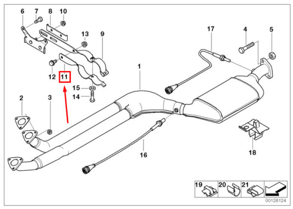 18311433167 - BMW 3 E36 exhaust muffler muffler pipe clamp 18311433167 ORIGINAL