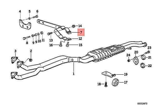 18311728409 - OEM BMW E36 325I 325IS M3 CABRIO COUPE SEDAN EXHAUST SUPPORT 18311728409 GENUINE