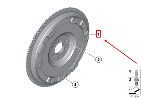 21207595577 - NEW MINI RYMAN R60 DUAL TWIN MASS FLYWHEEL 7595577 21207595577 ORIGINAL