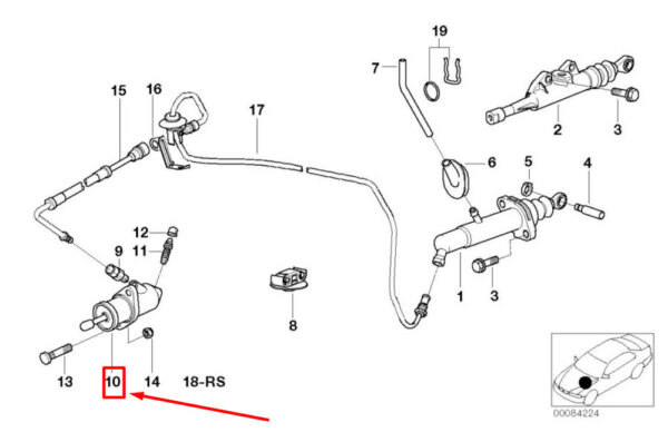 21521161874 - NEW BMW 5 E39 CLUTCH SLAVE CYLINDER 21521161874 1161874 91-96 ORIGINAL
