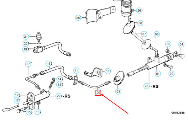 21522226498 - NEW BMW 5 E34 CLUTCH CONTROL PIPE 21522226498 2226498 ORIGINAL