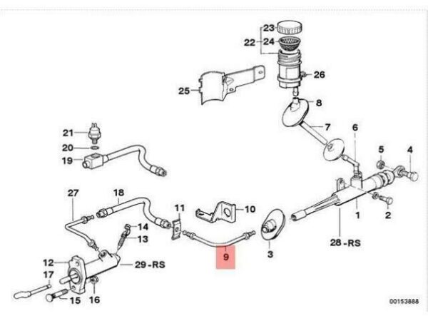 21522227238 - OEM BMW E34 SALOON CLUTCH CONTROL PIPE 21522227238 GENUINE NEW
