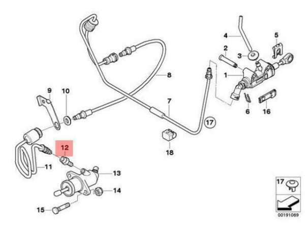 21526764874 - OEM BMW E60N E63 OUTPUT SLAVE CYLINDER CLUTCH LOCK VALVE 21526764874 GENUINE