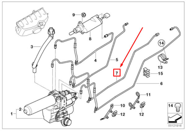 21532282397 - BMW 3 Series E46 clutch fluid line 21532282397 2282397 new original