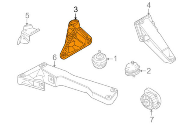 22116750853 - NEW BMW X3 E83 LEFT ENGINE MOUNT BRACKET 22116750853 6750853 3.0 PETROL OEM
