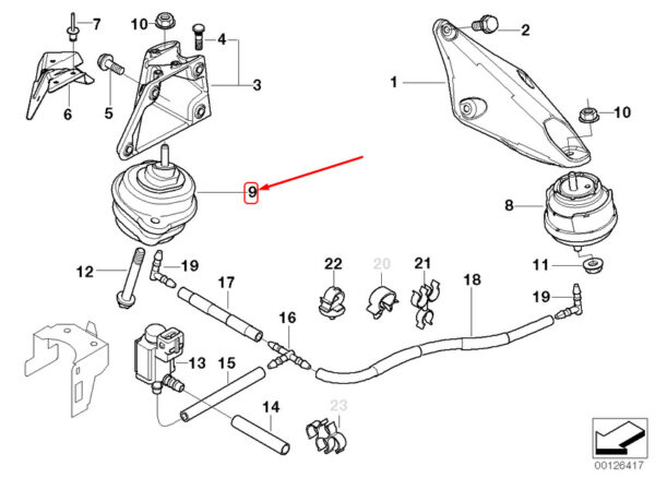 22116750860 - NEW BMW 3 SERIES E46 ENGINE RIGHT MOUNT 22116750860 6750860