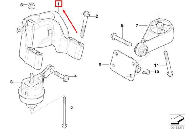 22116763252 - MINI CONVERTIBLE R52 Mount for Engine Mount 22116763252 6763252 NEW REAL