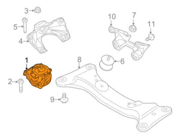 22116787659 - NEW BMW 4 F33 LEFT ENGINE BEARING 22116787659 6787659 30 PETROL 225KW